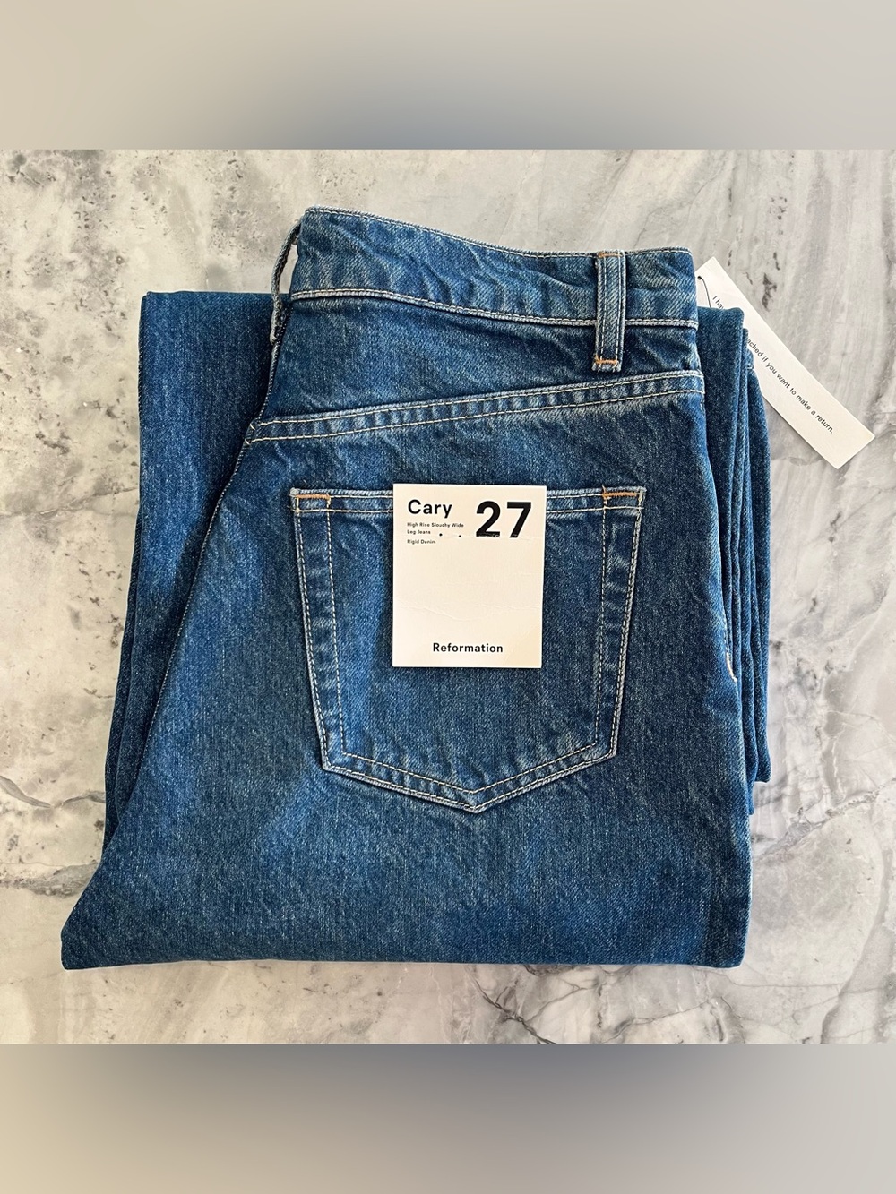 NWT Reformation Cary high rise slouchy wide leg jeans, size 27, Lanier wash